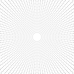 Abstract Radial Dots Pattern. White Textured Background. 
