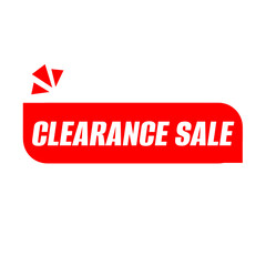 Obraz premium CLEARANCE SALE png red colour, discount badge design, promo label