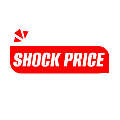 Fototapeta premium SHOCK PRICE png red colour, promo badge design, sale sticker