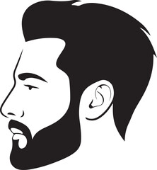 Old-Time Gentleman Silhouette Head View vector illustration