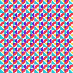 Colorful seamless geometric pattern with circular shapes and abstract decorative design