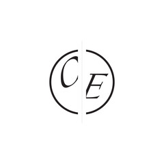Unique Vector Circled Monogram Simple Logo OE Initial Alphabet Design Alphabet