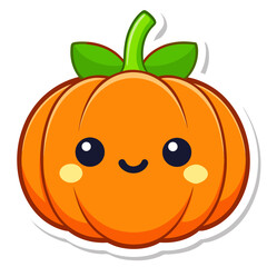 Obraz premium Adorable Kawaii Style Pumpkin with Big Eyes and Smile
