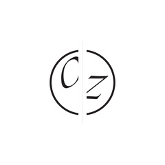 Unique Vector Circled Monogram Simple Logo OZ Initial Alphabet Design Alphabet