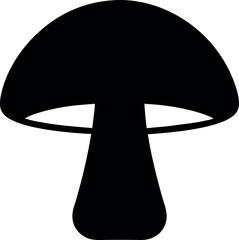 Mushroom silhouette icon on white background 