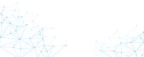 Abstract white blue digital technology futuristic communication high tech concept background. Technology dots lines connect network background.	