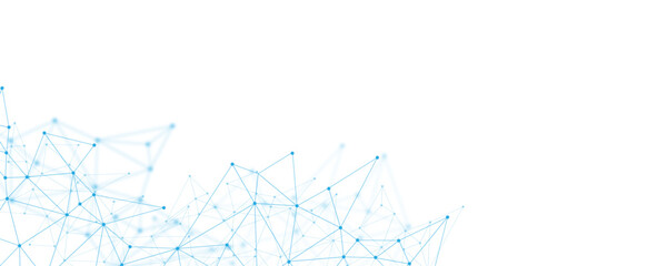 Abstract white blue digital technology futuristic communication high tech concept background. Technology dots lines connect network background.	