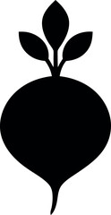Radish silhouette icon on white background