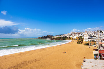 Panorama of Fisherman's Beach in Albufeira, Portugal