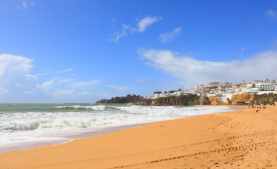  Panorama of Fisherman's Beach in Albufeira, Portugal