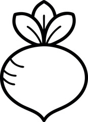 Radish outline icon on white background