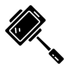 Conceptual solid design icon of selfie stick
