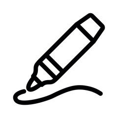 Pen marker line icon.School supplies. Simple vector symbol used for school, travel, or education themes. Clean linear design, editable stroke, isolated on white.