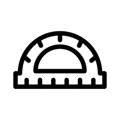 Protractor Ruler line icons.School supplies. Simple vector symbol used for school, travel, or education themes. Clean linear design, editable stroke, isolated on white.