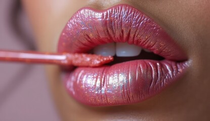 Obraz premium close up of a female lips