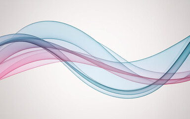 Fototapeta premium Abstract flowing lines in shades of blue and pink form a modern and elegant design element.