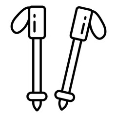 A unique design icon of ski poles