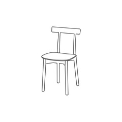 Simple Line Drawing of a Modern Dining Chair