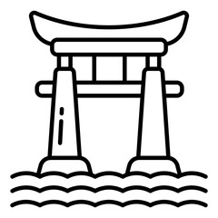 Creative design icon of torii gate