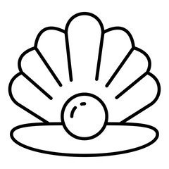 Conceptual line design icon of seashell © Rabiya