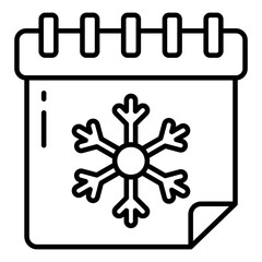 Modern design icon of winter calendar having editable quality