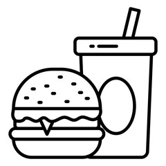 Modern design icon of burger with drink