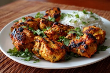 Chicken Tikka with Rice and Cilantro