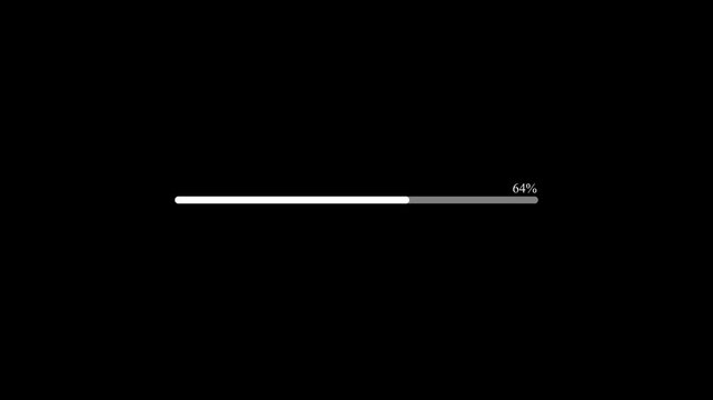 Animation loading bar on white screen technology futuristic. Loading bar downloading bar and progress loading Complete, buffering waiting loading bar Loading Status bar Transfer Download 0-100%.