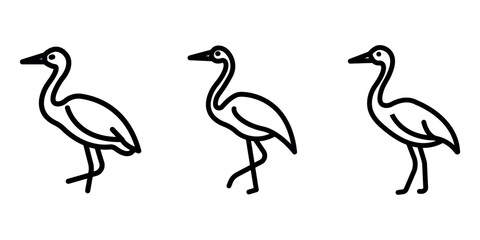 crane outline or line icon design bundle.