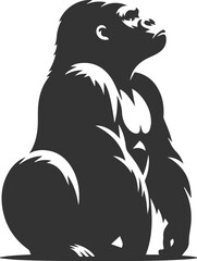 Wild big animal silhouette of a gorilla vector illustration