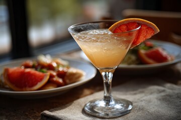 Grapefruit Cocktail and Food