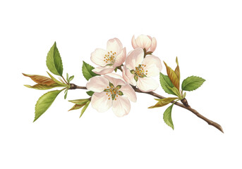 Fototapeta premium Delicate spring blossom branch isolated on transparent background