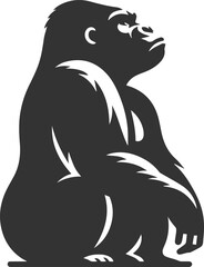 Wild big animal silhouette of a gorilla vector illustration