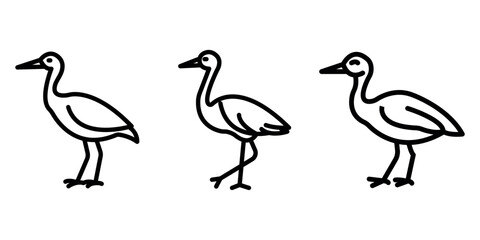 jacana outline or line icon design bundle.