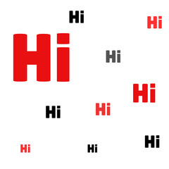 red and black text "Hi" png background