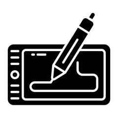 Editable solid design vector of graphic tablet