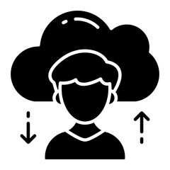 Modern design icon of cloud user