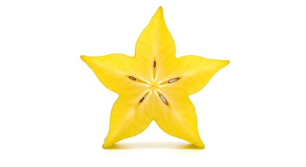 Fototapeta premium Star Fruit Slice: Vibrant Tropical Food on White