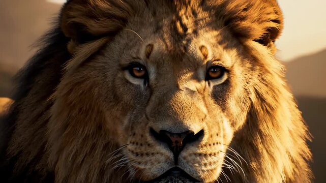 Majestic Lion Big Cat Predator Showcasing Strength, Grace, and Wildlife Beauty