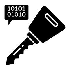 Conceptual solid design icon of secure binary chat