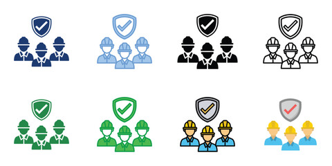 Rescue Team Icons Set Vector Multiple Style Collection