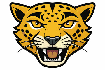 Fierce Jaguar Head Vector Art animal illustration