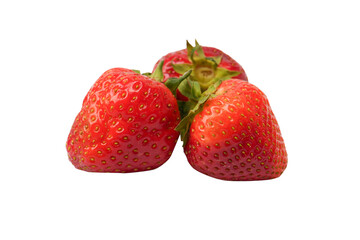 Fresh group of berries isolated on a white background.