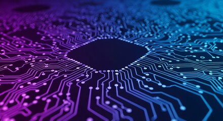 Blue and Purple technology background circuit.