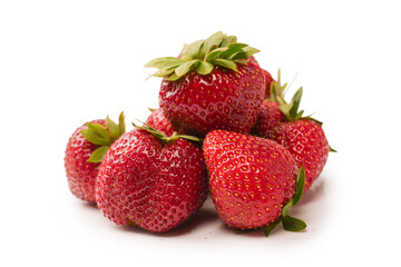Fresh group of berries isolated on a white background.