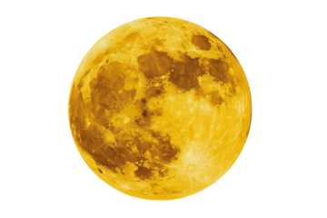Golden full moon in night sky