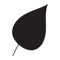 Black silhouette of abstract tree leaf. Vector single design.
