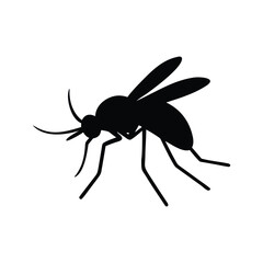 Biting mosquito pest silhouette vector insect icon.