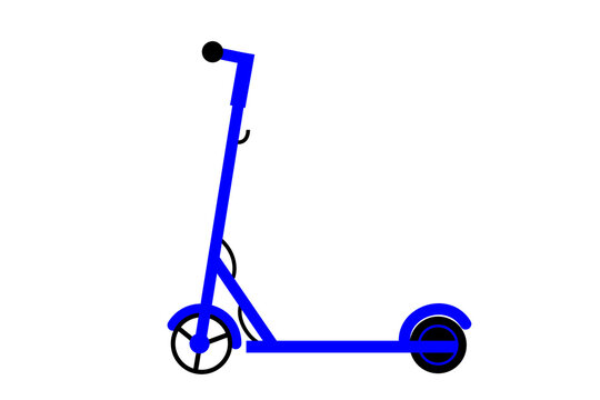 Vector illustration of blue electric scooter in a fun, minimal style. Ideal for transport, urban mobility, eco-friendly, sand city-themed design projects. High-res PNG on transparent background