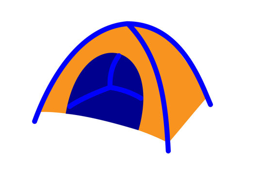 Vector illustration of colorful camping tent in a fun, modern style. Ideal for outdoor, adventure, camping, hiking, and nature-themed design projects. High-resolution PNG on transparent background